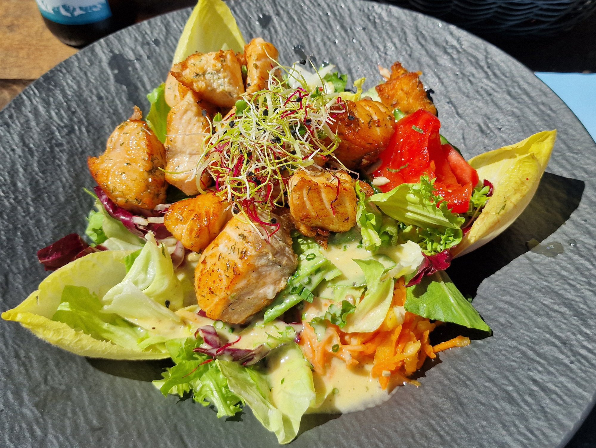 Baked Salmon Salad with Light Herb Mayo