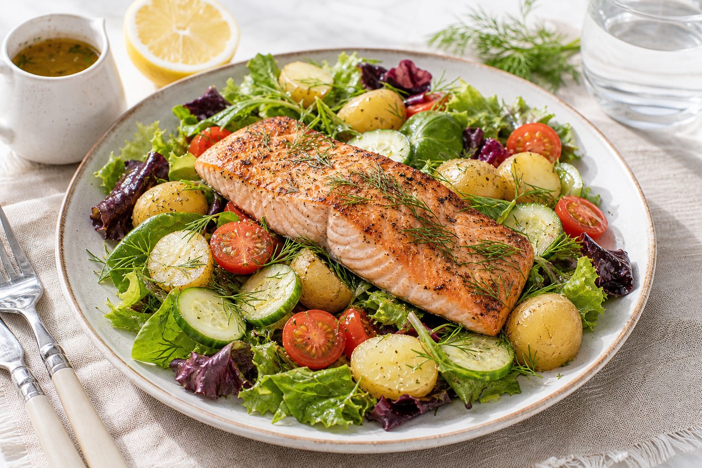 Baked Salmon Salad