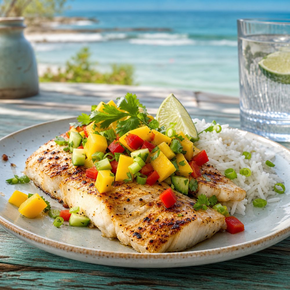 Barramundi with Mango Salsa (Australia)