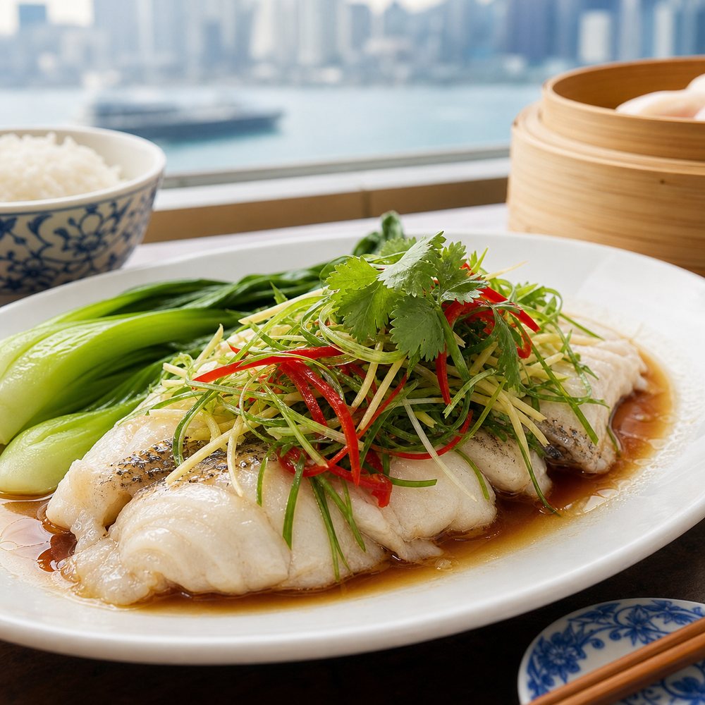 Chinese Steamed Sea Bass with Ginger