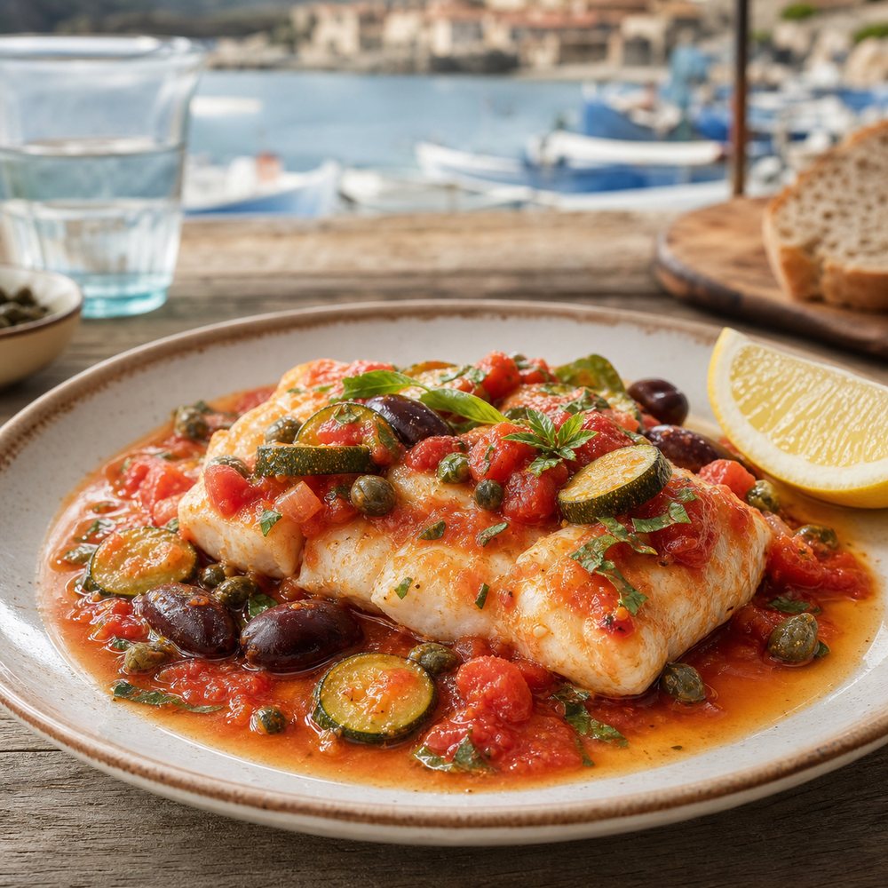 Cod alla Livornese (Italy)