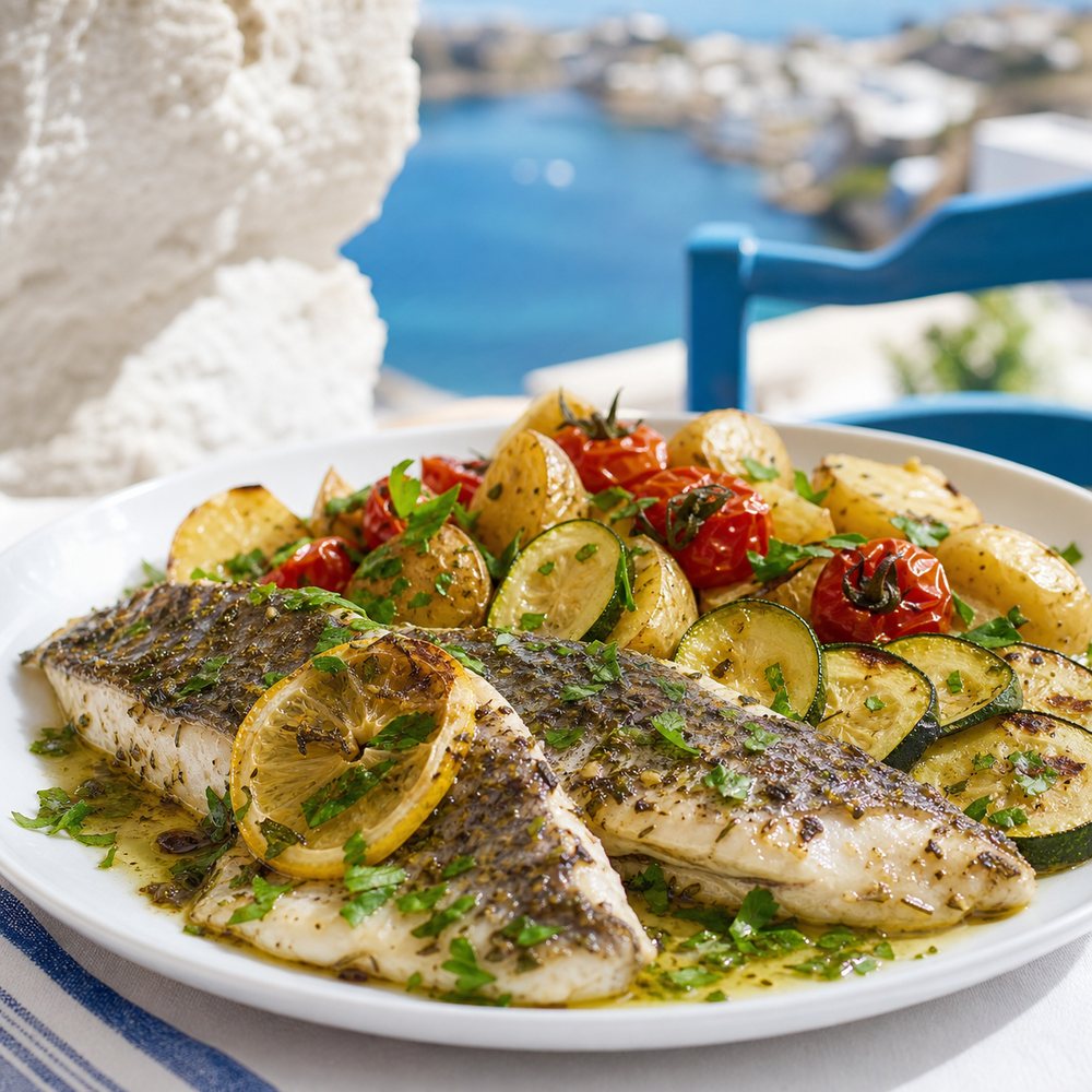 Greek Lemon Oregano Sea Bass