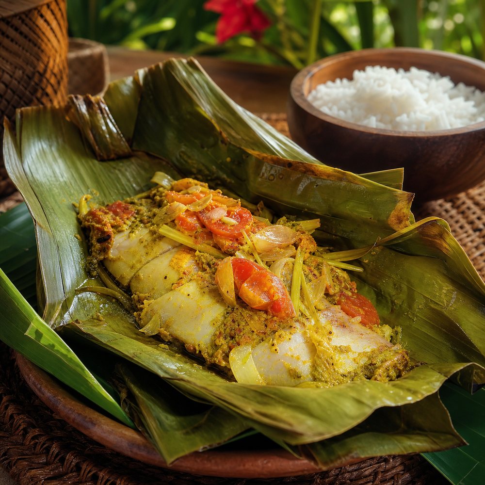 Ikan Pepes Banana Leaf Fish (Indonesia)