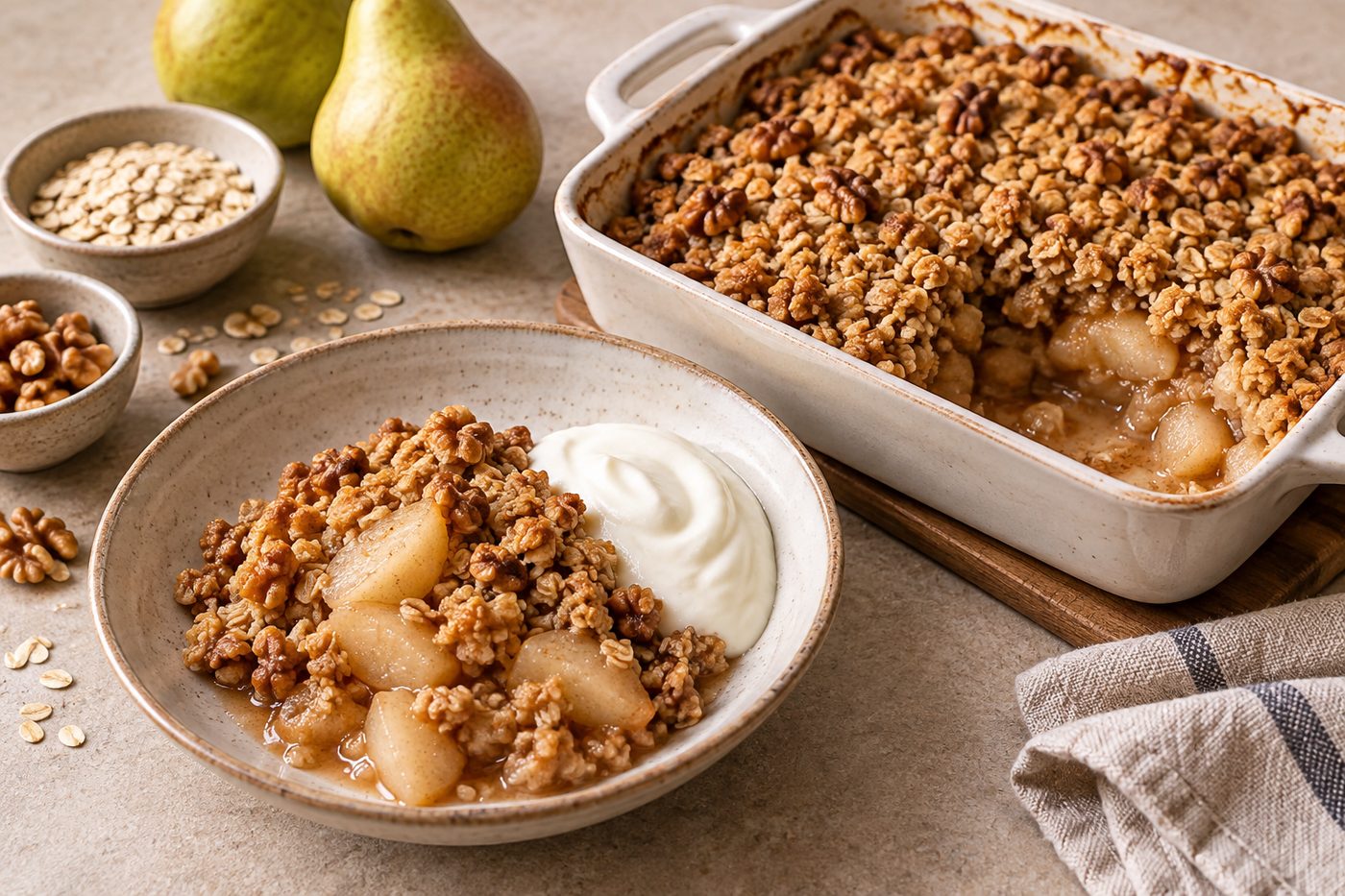 British Fresh Ginger Pear Oat Crumble