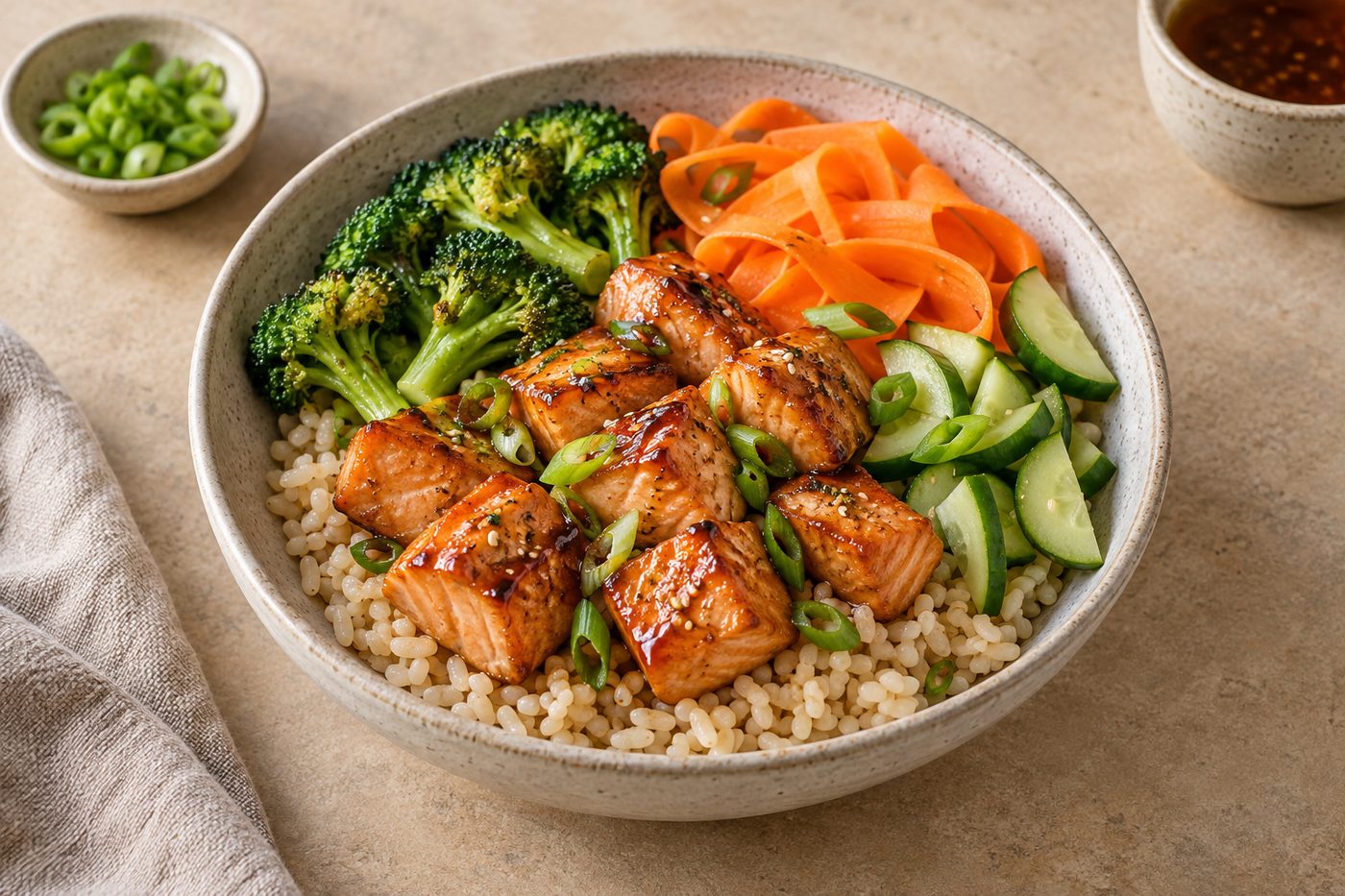 Canadian Maple Ginger Salmon Bowls