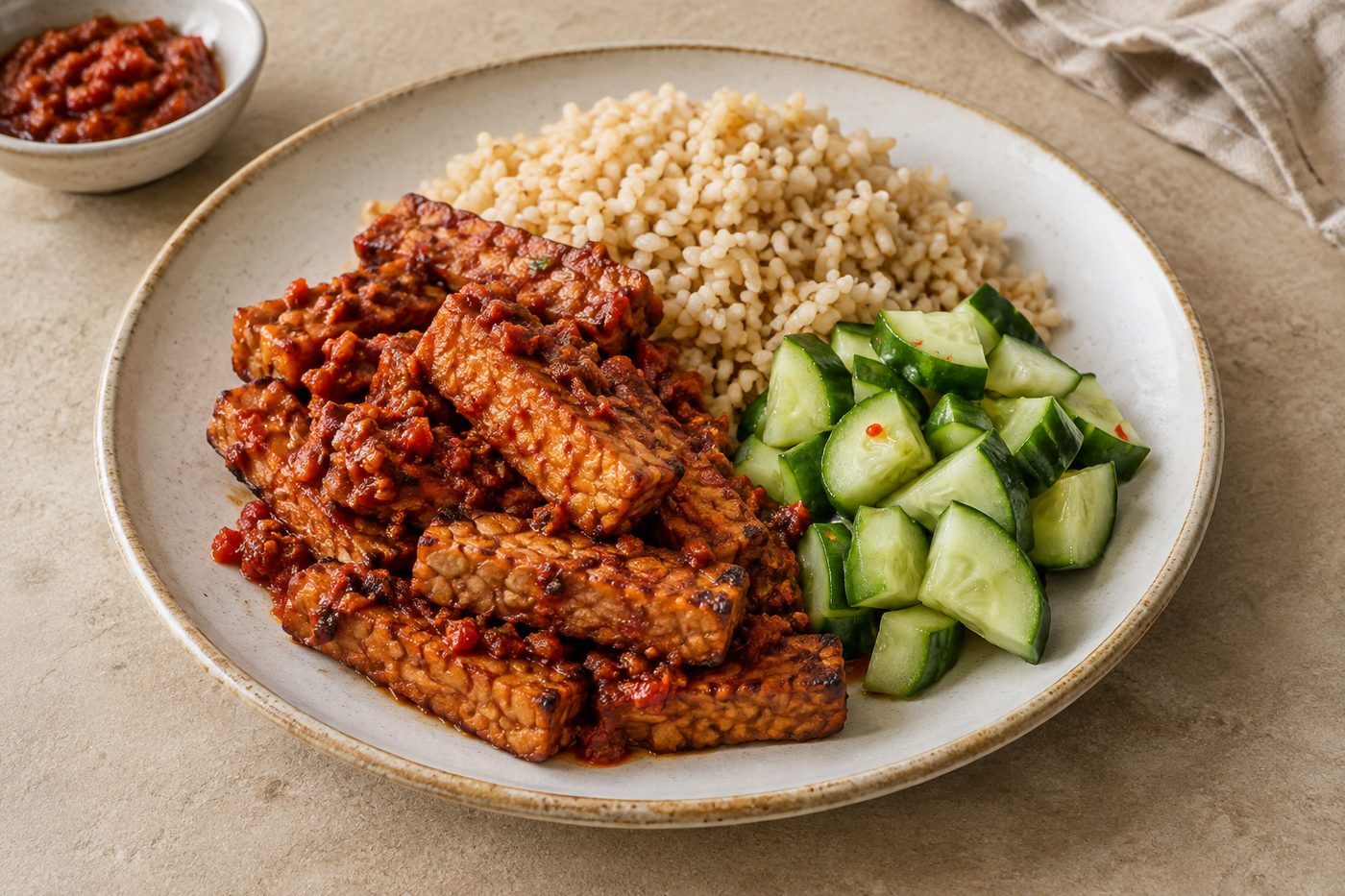 Indonesian Tempeh with Ginger Sambal