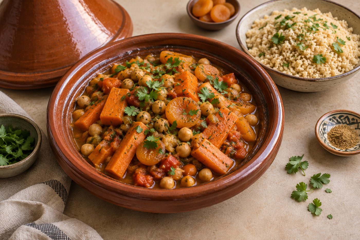 Moroccan Ginger Carrot Chickpea Tagine
