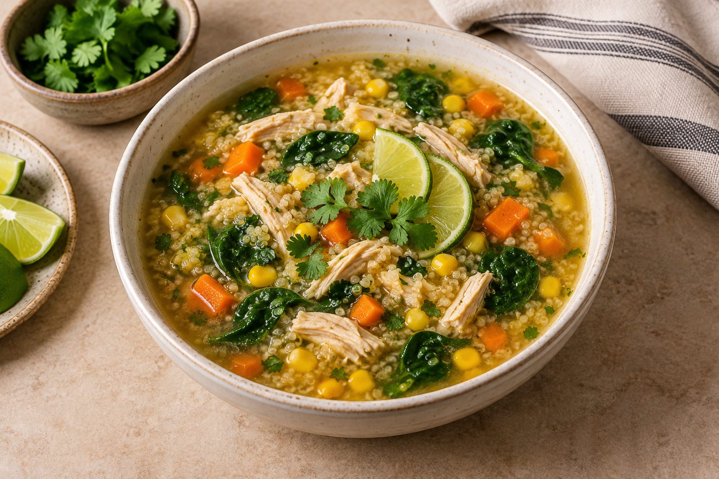Peruvian Ginger Quinoa Chicken Soup