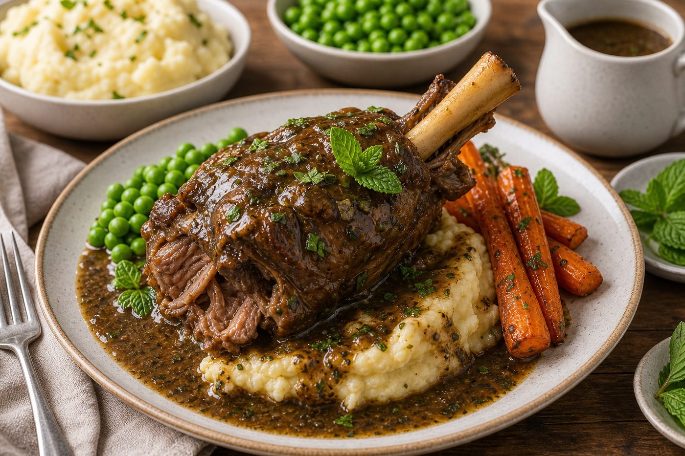 Lamb Shank with Minted Gravy