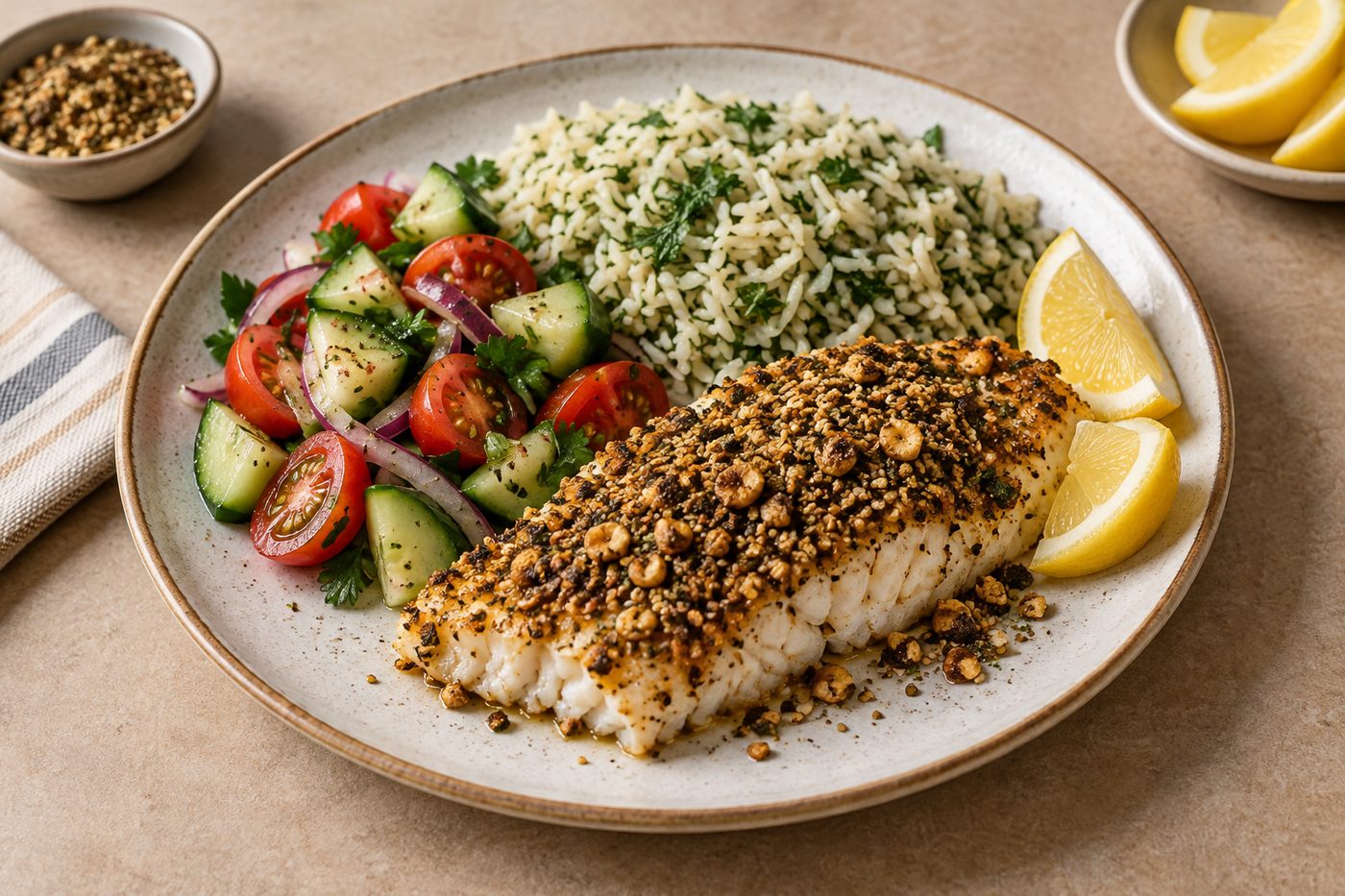 Egyptian Lemon Dukkah Fish