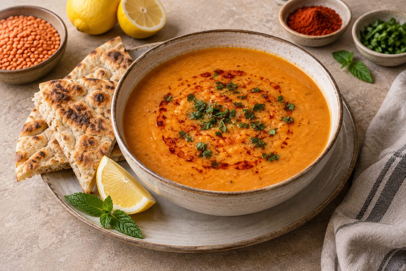 Turkish Lemon Red Lentil Soup