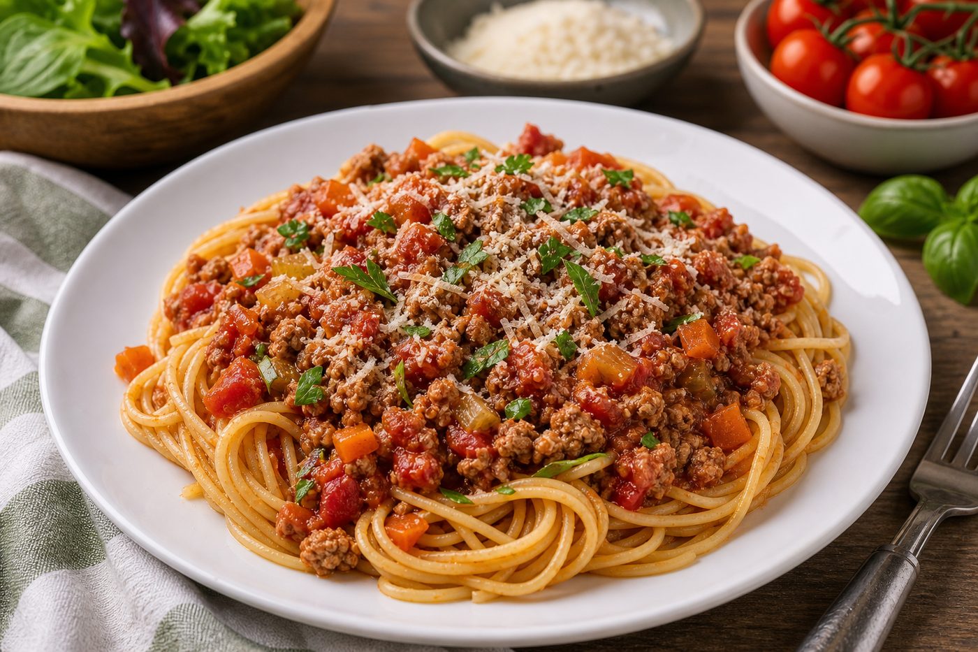 Low Fat Spaghetti with Ragu