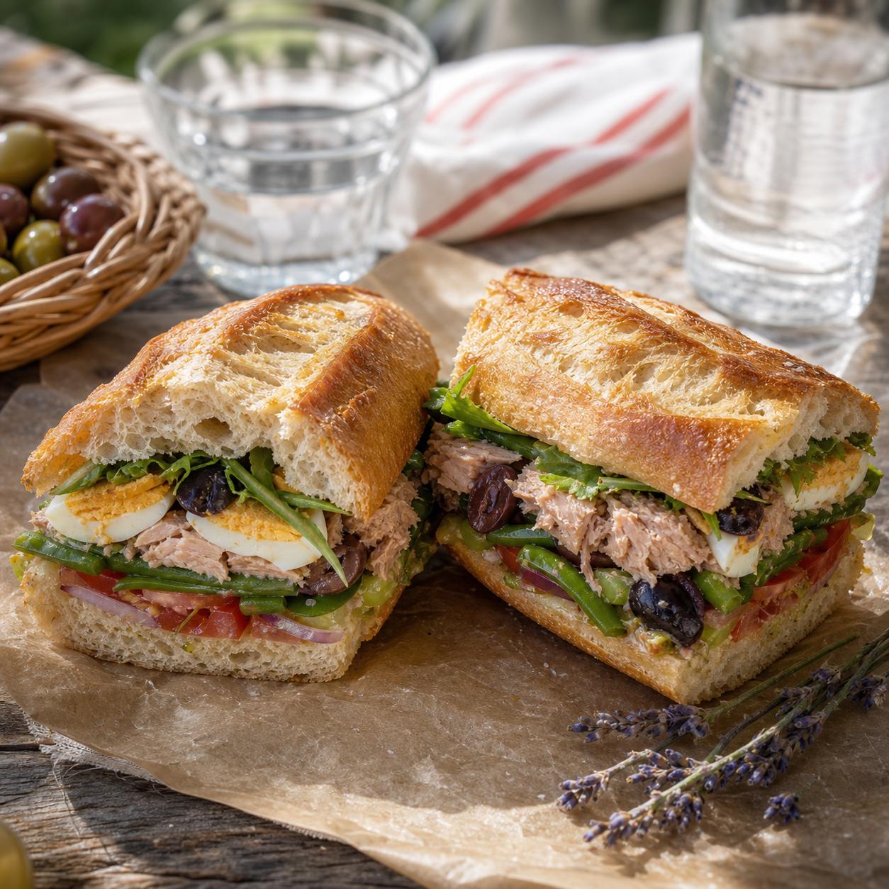 Ni├ºoise Stuffed Baguette (Pan Bagnat) (France)