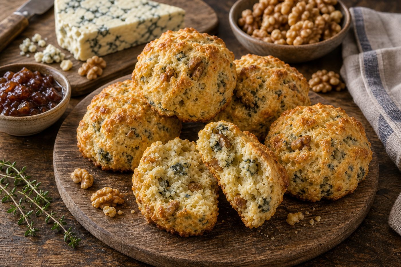Stilton and Walnut Scones